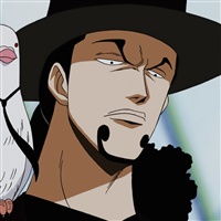 Rob Lucci, l'agente del CP9 di One Piece che si trasforma in leopardo, con il piccione Hattori