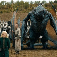 Tessarion, la Regina Blu, dragonessa blu cobalto di Daeron Targaryen in House of the Dragon
