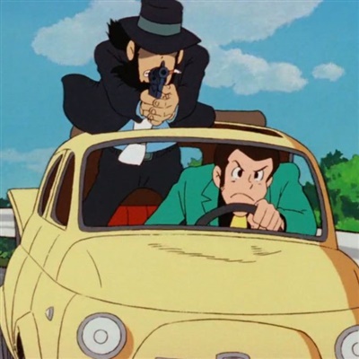 Lupin III e la principessa Clarisse ne Il castello di Cagliostro, primo film diretto da Hayao Miyazaki, 1979